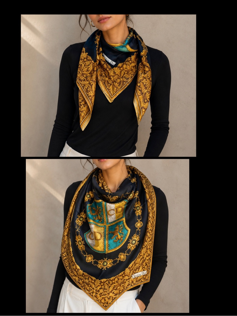 Vintage Christian Dior Silk Scarf